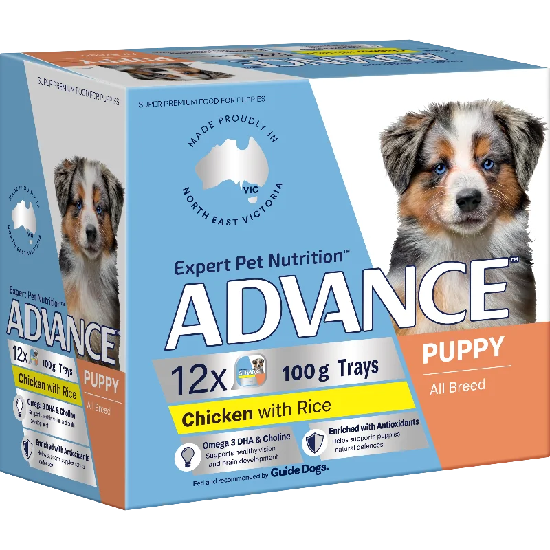 Advance Chicken and Rice All Breed Puppy Wet Dog Food Tray 100g x 12