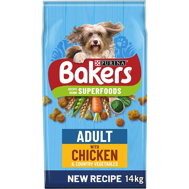 Bakers Adult Dry Dog Food Chicken & Veg 14kg