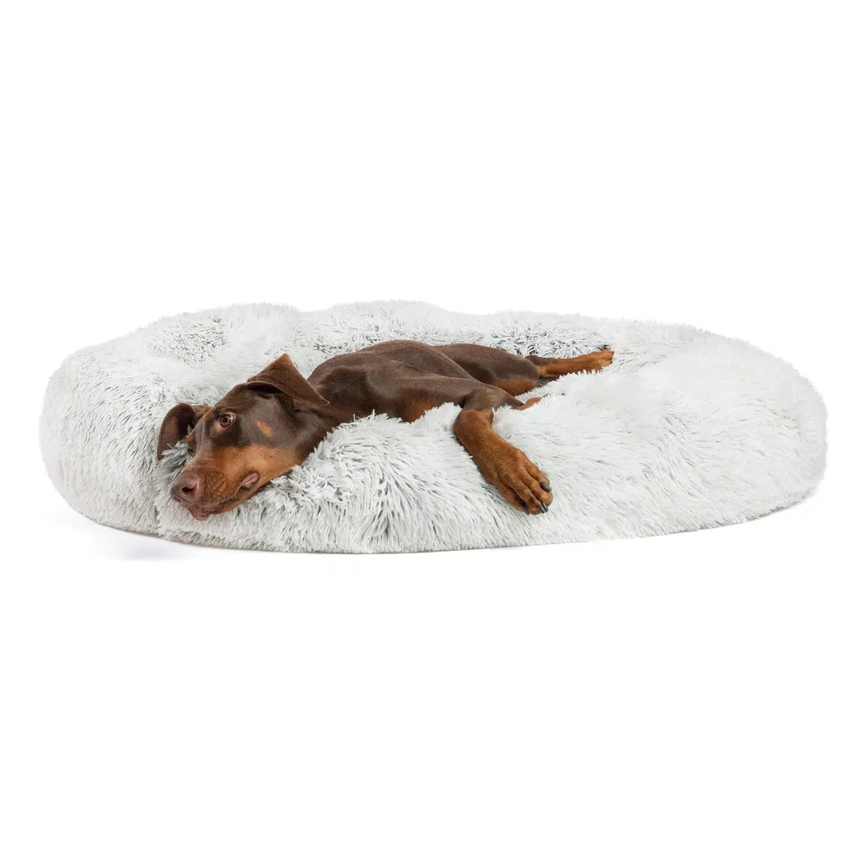 Best Friends Shag Donut Dog Bed, Frost