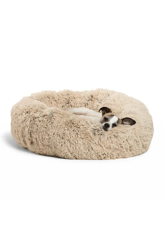 Best Friends Shag Donut Dog Bed, Taupe