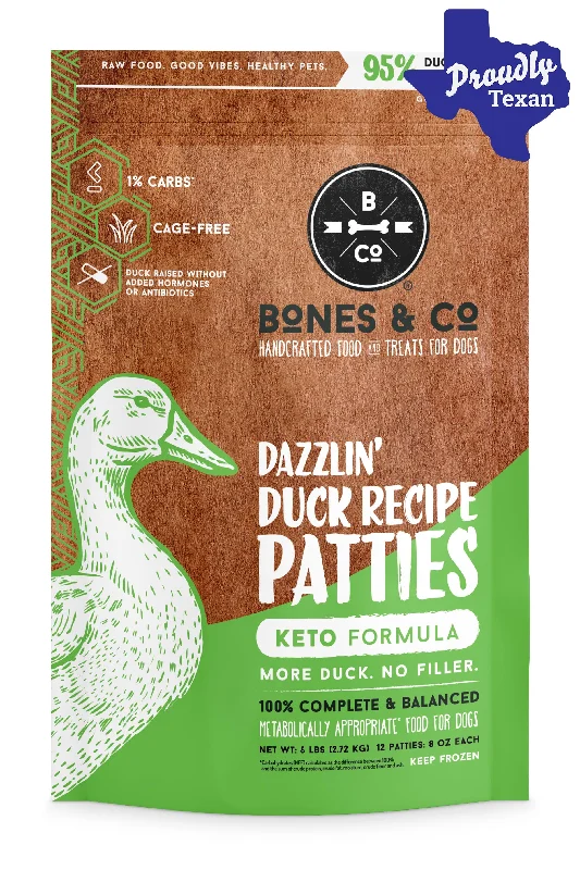 Bones and Co. Dazzlin' Duck Patties Frozen Raw Dog Food