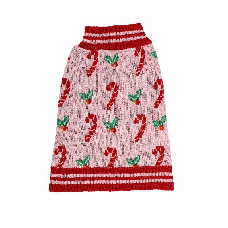 CELEBRATIONS Candy Cane Holiday Dog Sweater