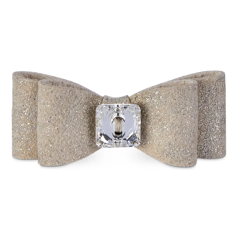 Champagne Glitzerati Single Big Bow Hair Bow