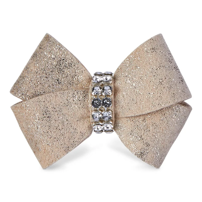 Champagne Glitzerati Single Nouveau Bow Hair Bow