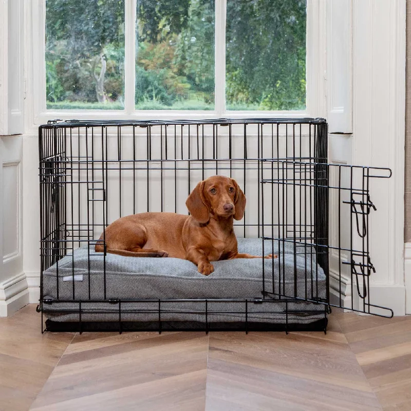 Dog Cushion in Pewter Herringbone Tweed by Lords & Labradors