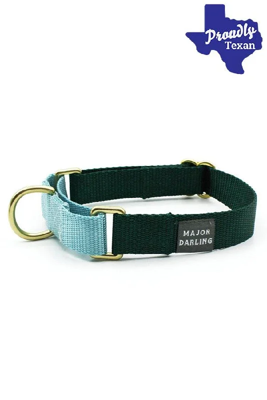 Major Darling Forest & Ice Blue Dog Martingale Collar