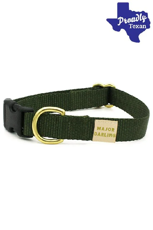 Major Darling Olive Dog Snap Collar