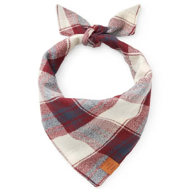 Merlot Plaid Flannel Dog Bandana