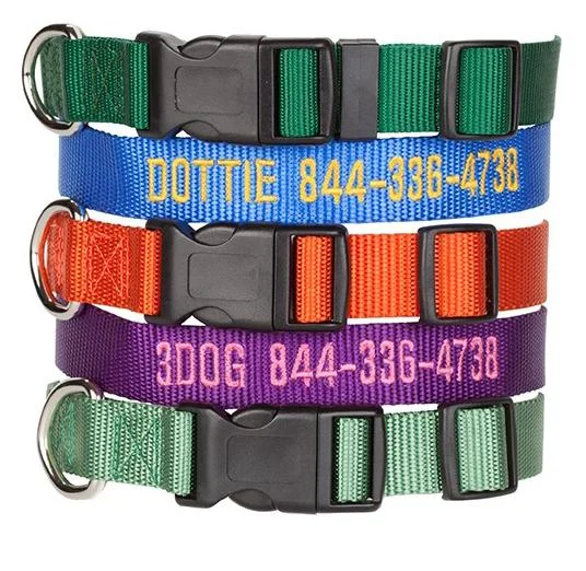 Personalized Adjustable Collar , Large 1″ size 18″- 26″