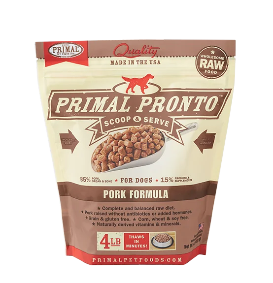 Primal Pronto Pork Formula Raw Dog Food 4lb