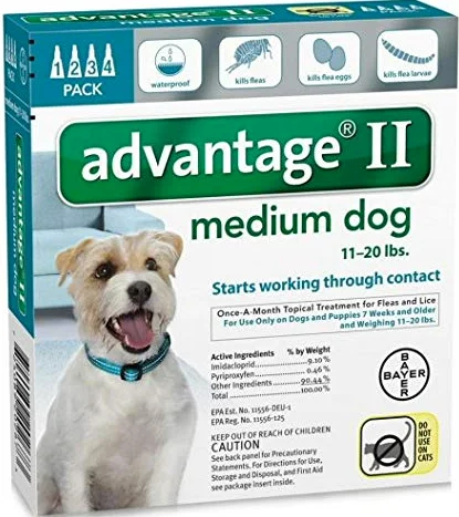 Advantage II Medium Dog 4 Pack - Teal