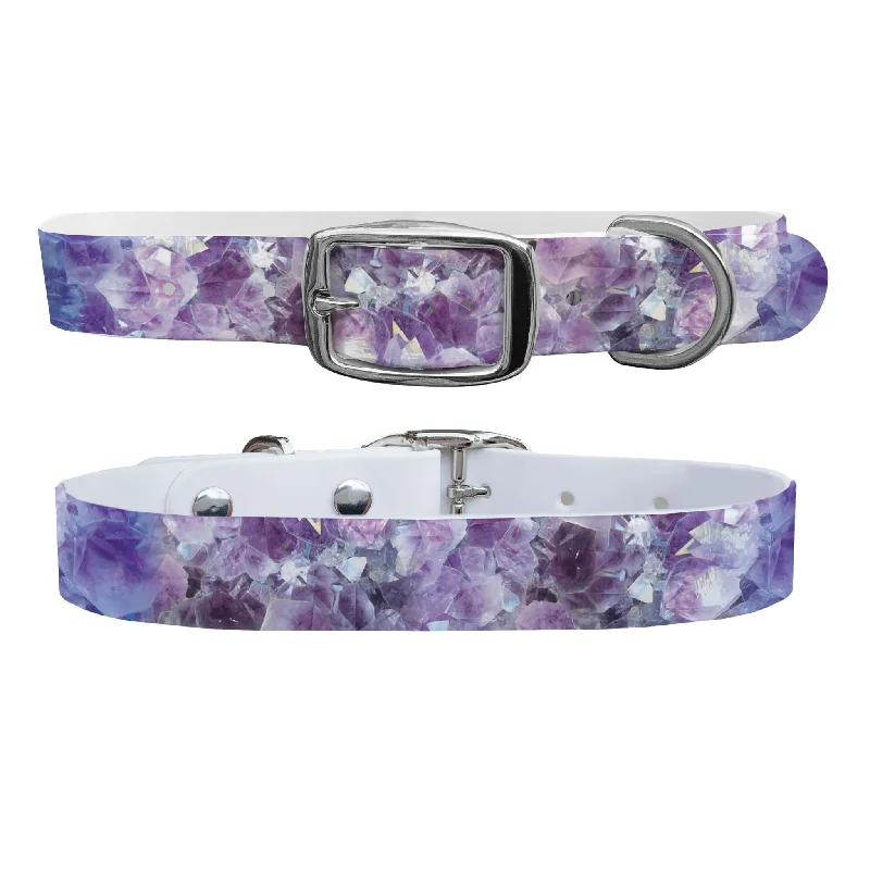 Amethyst Dog Collar With Silver Buckle