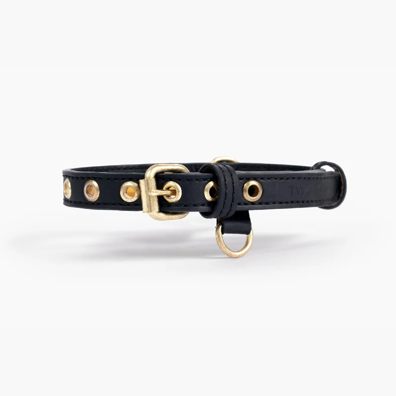 Cactus Leather Collar - Black