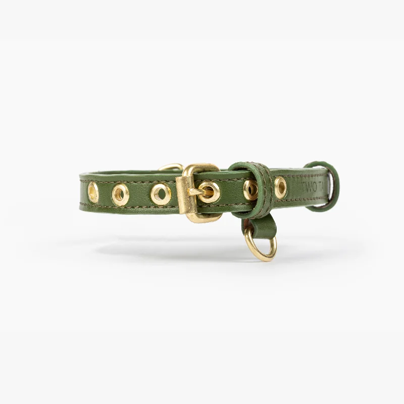 Cactus Leather Collar - Green