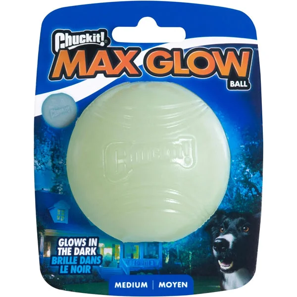 Chuckit Max Glow Ball-White : MED