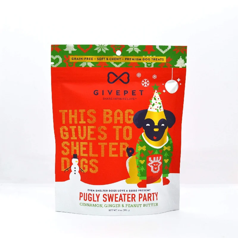 GivePet Pugly Sweater Party Soft & Chewy Treats for Dogs