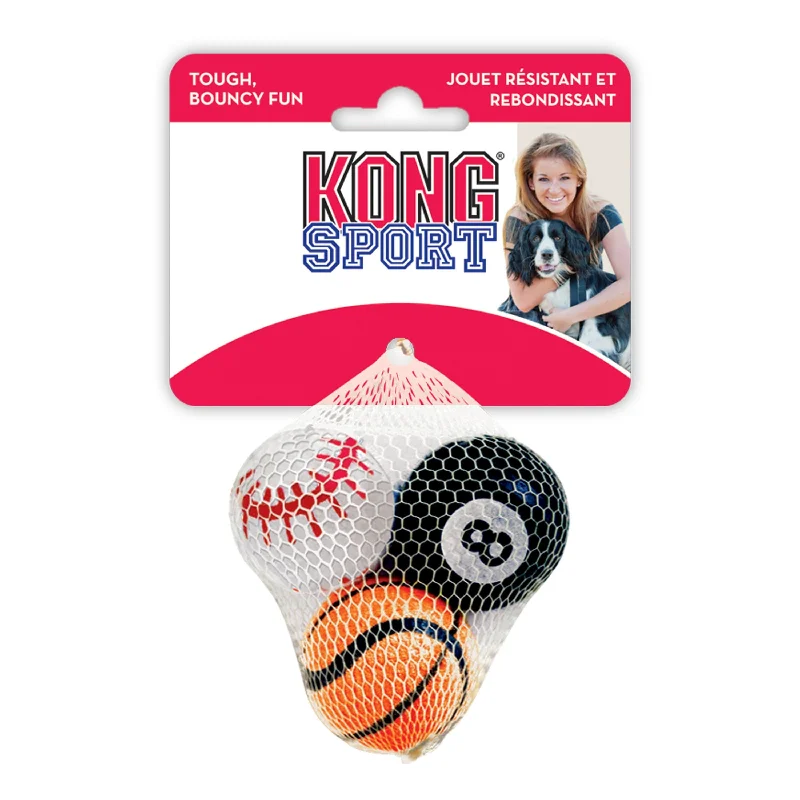 KONG Airdog Sport Balls Dog Toy Assorted 3 Pack Small