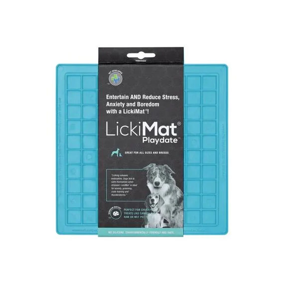 LickiMat Playdate Slow Feeder Mat for Dogs Turquoise