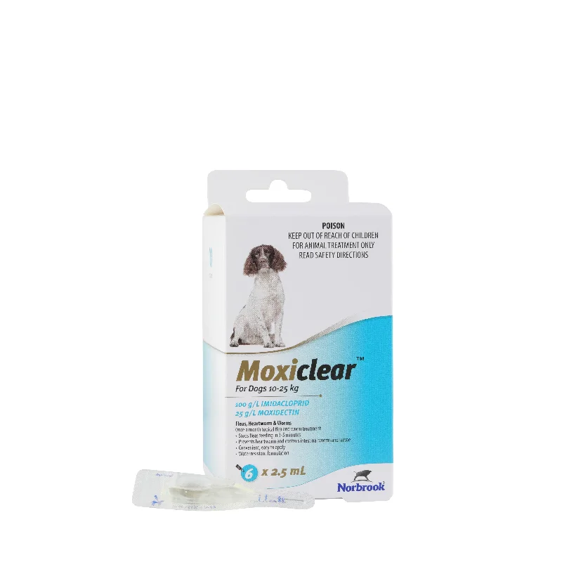 Moxiclear Flea and Worming Treatment for Dogs 10-25kg 6 Pack