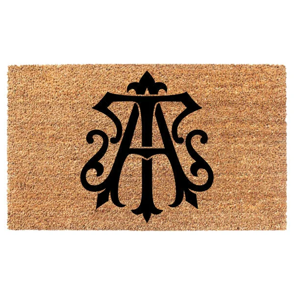 Double Initial Monogram Custom Doormat