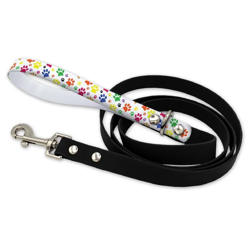 Pawprints Waterproof Leash With Silver Snap Hook