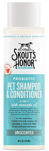 Skouts Honor Probiotic Pet Shampoo/Conditioner Unscented 16 oz.