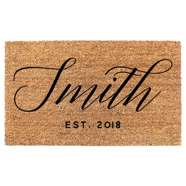 Thin Script Est. Date Doormat