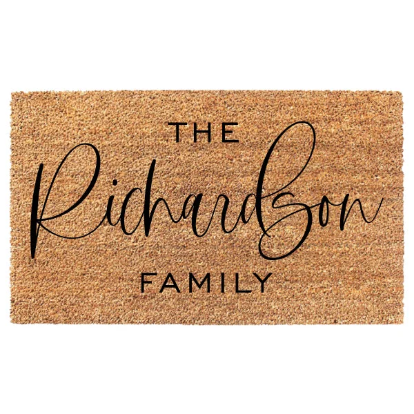 Script Family Custom Doormat