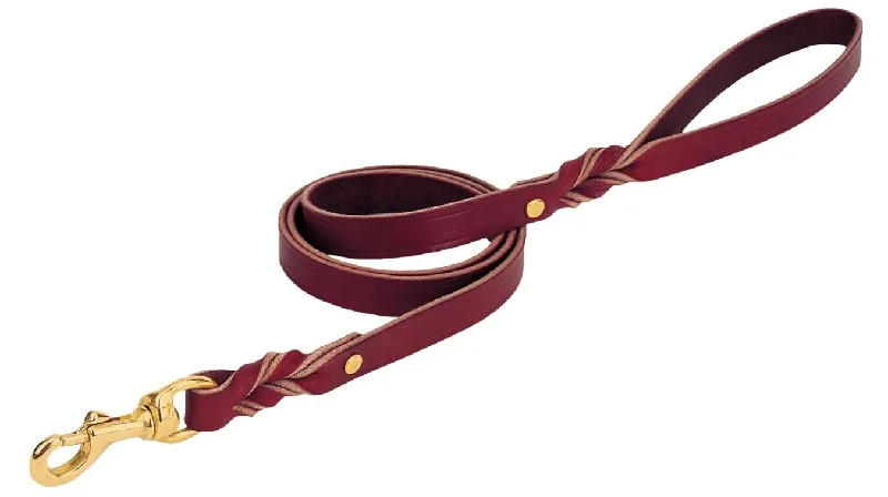 Weaver Heritage Twisted Latigo Leather Leash, 3/4" x 6'