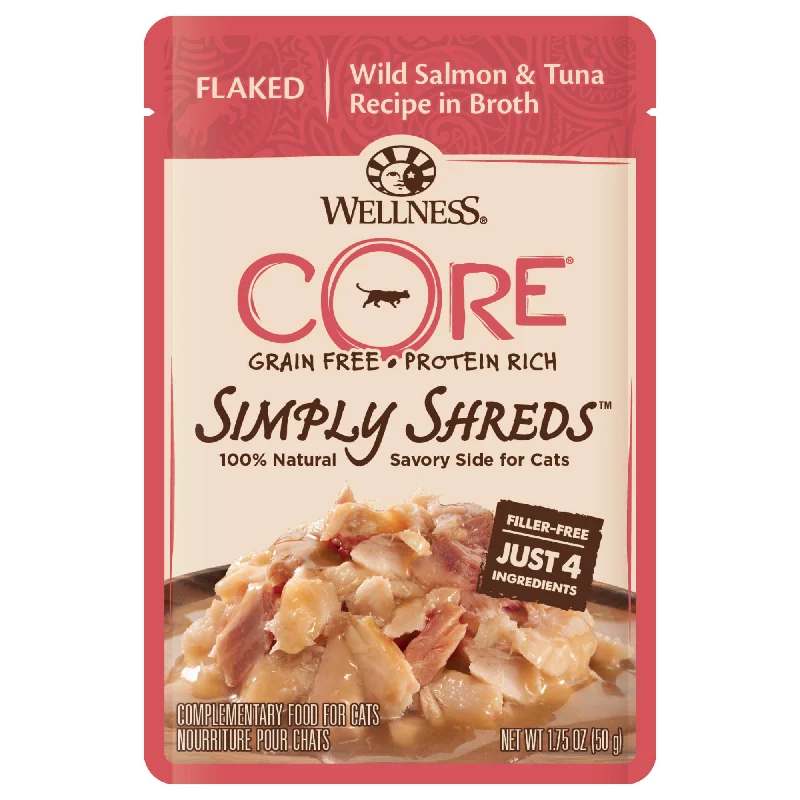 Wellness CORE Simply Shreds Flaked Wild Salmon and Tuna Wet Cat Food 50g x 12